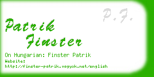 patrik finster business card